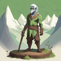 A detailed depiction of an Earth Genasi