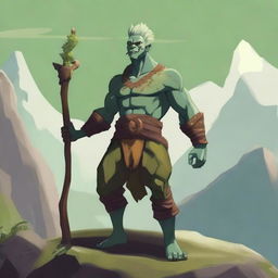 A detailed depiction of an Earth Genasi