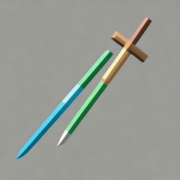 A pair of swords in the style of Minecraft