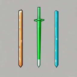 A pair of swords in the style of Minecraft