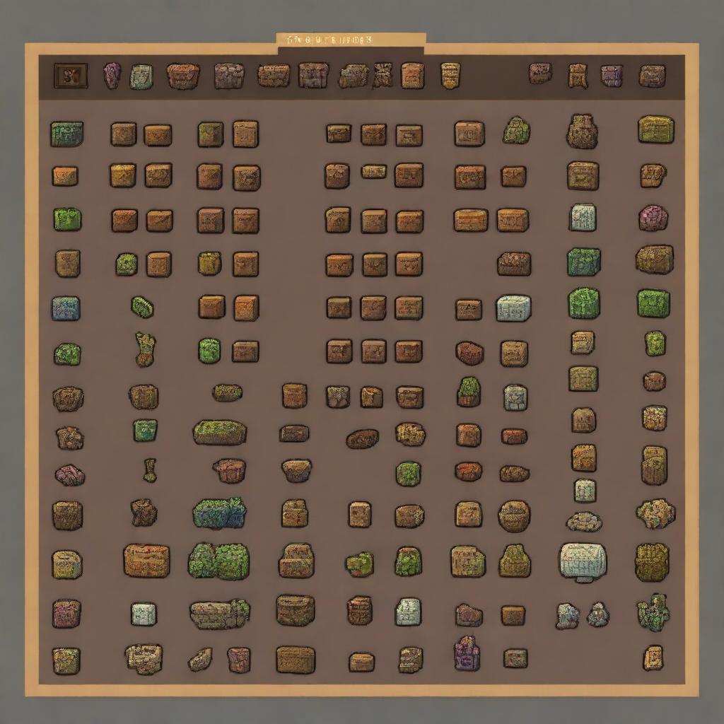 Create a Minecraft-style inventory UI in pixel art