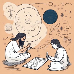 Create a minimalistic doodle illustration of devotees reaching out to Hindu God Ram with their problems