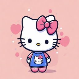 A Hello Kitty character wearing a Tebaev shirt