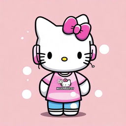 A Hello Kitty character wearing a Telebachillerato shirt