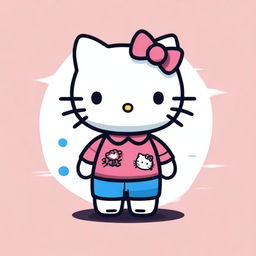 A Hello Kitty character wearing a Telebachillerato shirt