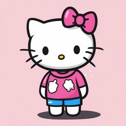 A Hello Kitty character wearing a Telebachillerato shirt