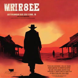 A movie poster featuring a lonesome wanderer in a western setting