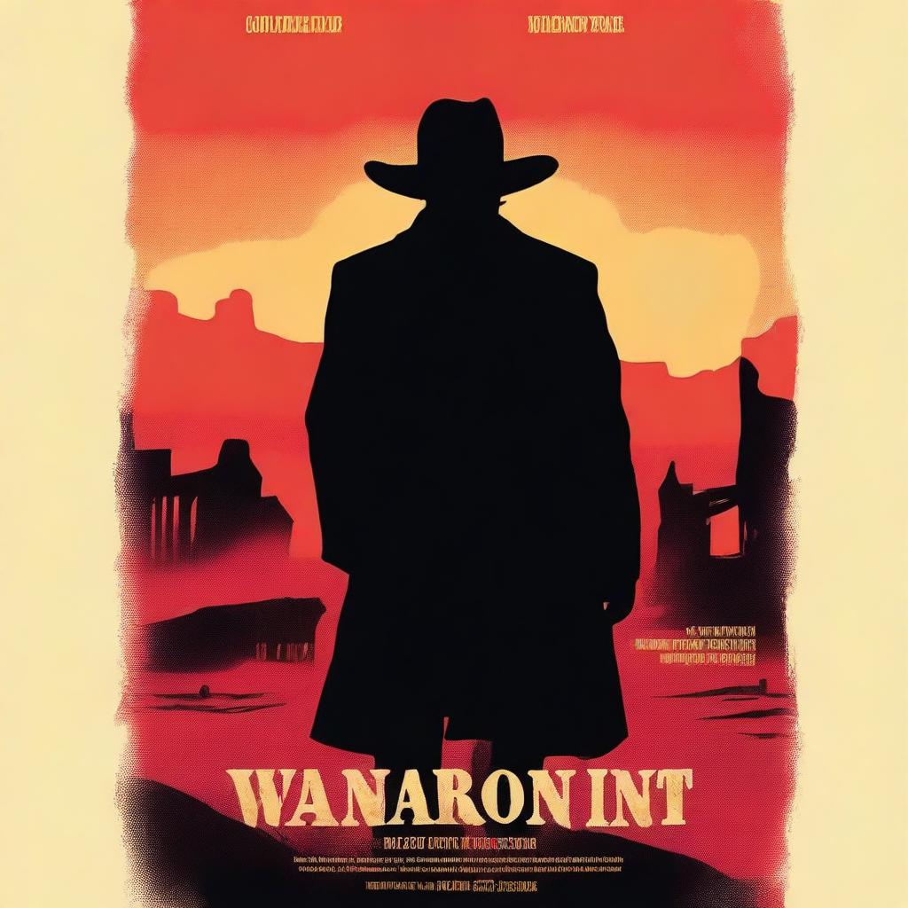 A movie poster featuring a lonesome wanderer in a western setting