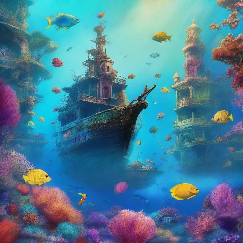 A captivating underwater scene for a book cover