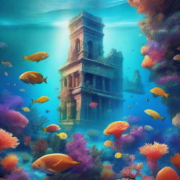 A captivating underwater scene for a book cover