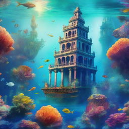 A captivating underwater scene for a book cover