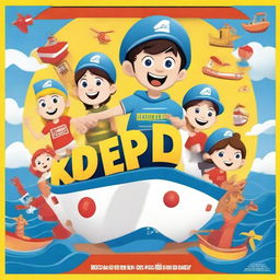 Create a vibrant and fun movie poster for a kids' movie titled 'On Deck'