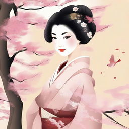 Create an image of a beautiful Japanese woman with an alluring and elegant appearance