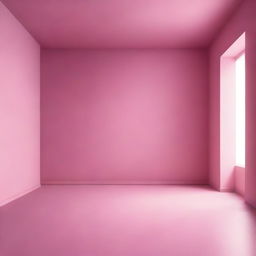 An image of an empty room with walls, floor, and ceiling all painted in various shades of pink