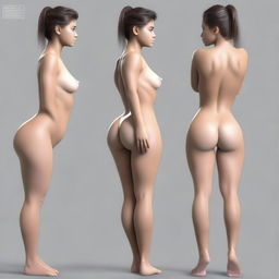 Create an image of a girl with a large posterior