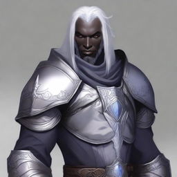 A male Drow cleric of light wearing medium armor