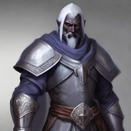 A male Drow cleric of light wearing medium armor