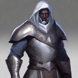 A male Drow cleric of light wearing medium armor