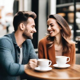 A man uses a coupon on a first coffee date, and the woman is impressed by his frugality