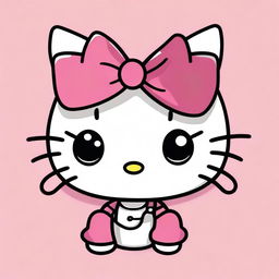 Create an image of Hello Kitty with a septum piercing