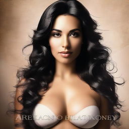 Create a book cover featuring a sensual scene with a Latina woman as the central figure