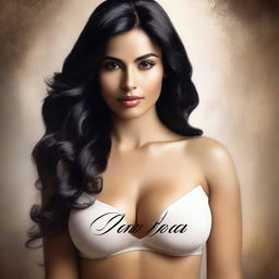 Create a book cover featuring a sensual scene with a Latina woman as the central figure