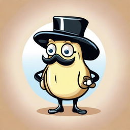 A whimsical illustration of a clam dressed in a business suit, complete with a monocle and a hat