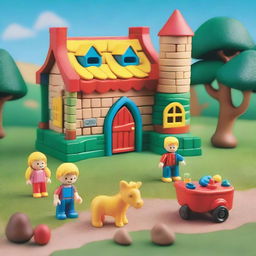 Create a vibrant and colorful playset toy for 'Little John Adventures' by Character Options Ltd