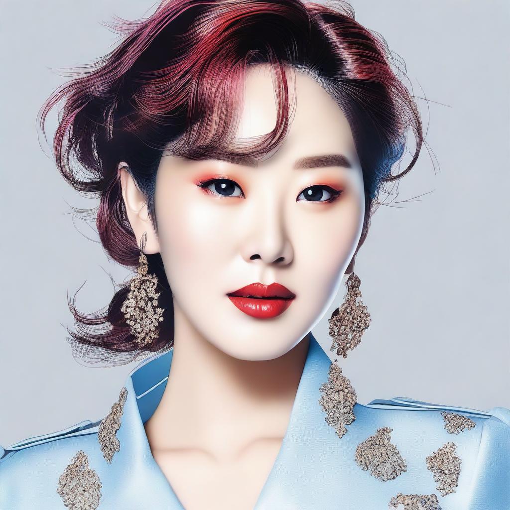 Generate a detailed portrait of the Korean singer Nancy Jewel McDonie