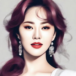 Generate a detailed portrait of the Korean singer Nancy Jewel McDonie