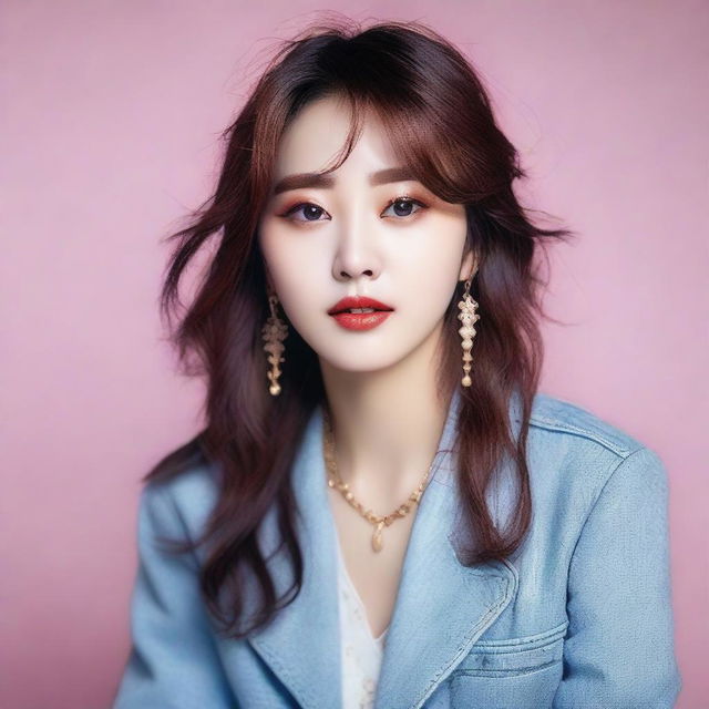 Generate a detailed portrait of the Korean singer Nancy Jewel McDonie, who is currently 24 years old