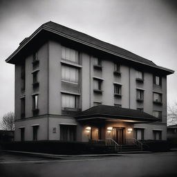 Create an image of a fancy hotel set in 1998, originally built in 1962