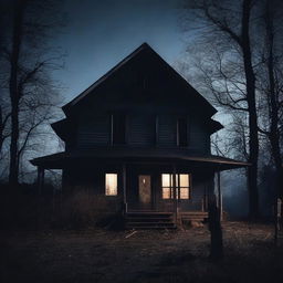 A dark, eerie night with a house numbered 398