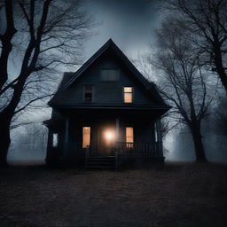 A dark, eerie night with a house numbered 398