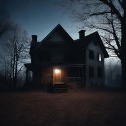 A dark, eerie night with a house numbered 398