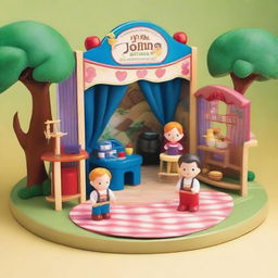 Create an image of a toy named 'Little John Adventures Stage Playset