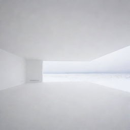 A vast wide open landscape or room filled with pure white, echoing the silence and serenity of an untouched space