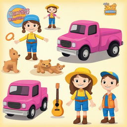 Create a fun and vibrant toy design named 'Little John Adventures