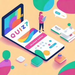 Create a vibrant and eye-catching cover for a quiz