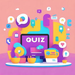 Create a vibrant and eye-catching cover for a quiz