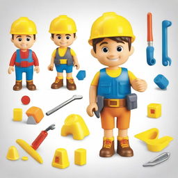 Create an image of a toy named 'Little John Adventures Construction' from Character Options Ltd