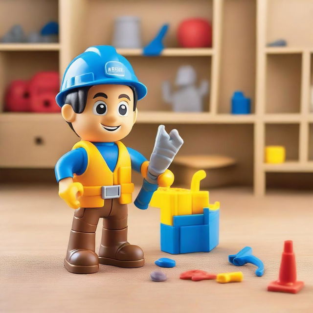 Create an image of a toy named 'Little John Adventures Construction' from Character Options Ltd