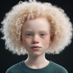 An animated character with albinism and curly hair