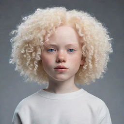 An animated character with albinism and curly hair