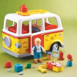 Create an image of a toy set named 'Little John Adventures: Liam Campervan Set' by Character Options Ltd