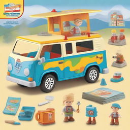 Create an image of a toy set named 'Little John Adventures: Liam Campervan Set' by Character Options Ltd