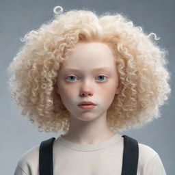 An animated character with albinism and curly hair