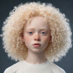 An animated character with albinism and curly hair