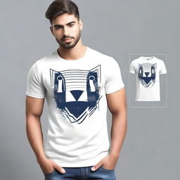 Create an image of a stylish t-shirt with a simple yet trendy design