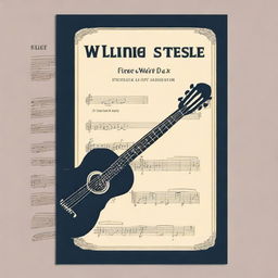 Generate a book cover for a sheet music collection featuring waltzes for flute and guitar